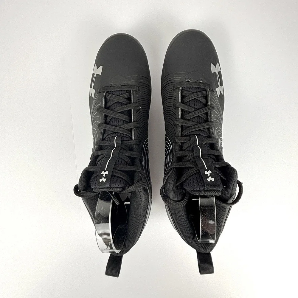 Under Armour Nitro Football Cleats Black White Men's Size 10.5 NWOB 3000181-001